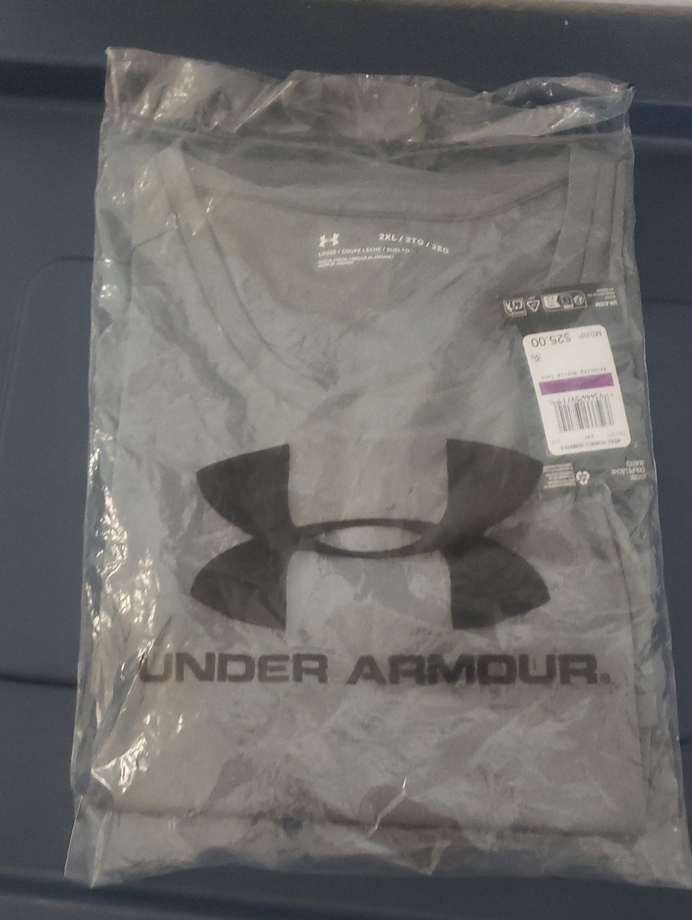 Under Armour Men's Gray Short Sleeve Logo Tee